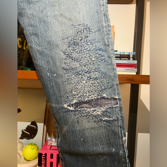 Kapital Distressed and Embroidered Jeans - Picture 3 of 8